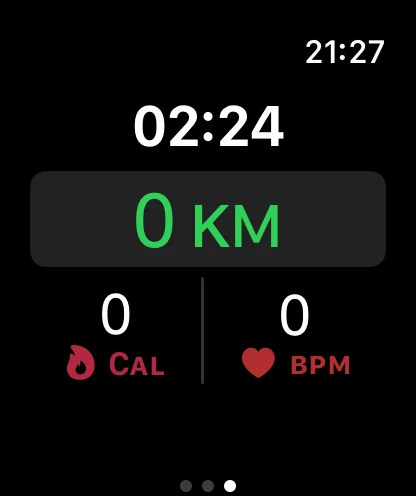 Huck workout screen on Apple Watch